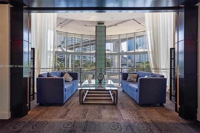690 SW 1st Ct Unit Phi26, Miami, FL 33130 - building lobby featuring expansive windows and a towering ceiling