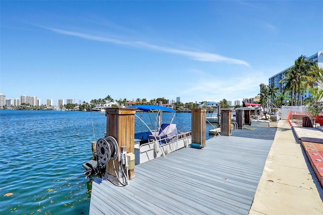 2807 NE 164th St Unit 2, North Miami Beach, FL 33160 - dock featuring a water view and a city view