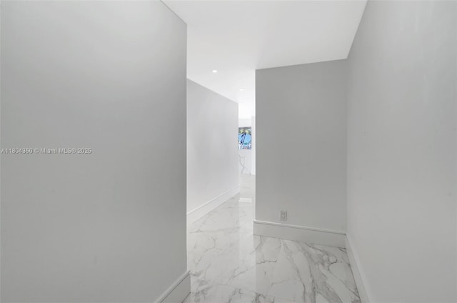 2807 NE 164th St Unit 2, North Miami Beach, FL 33160 - bathroom featuring baseboards, marble finish flooring, and recessed lighting