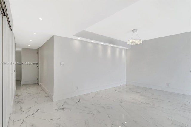 2807 NE 164th St Unit 2, North Miami Beach, FL 33160 - unfurnished room featuring marble finish flooring, baseboards, and recessed lighting