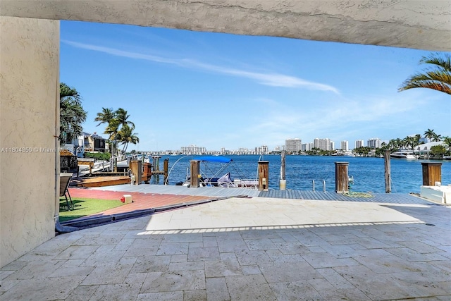 2807 NE 164th St Unit 2, North Miami Beach, FL 33160 - dock with a water view and a view of city