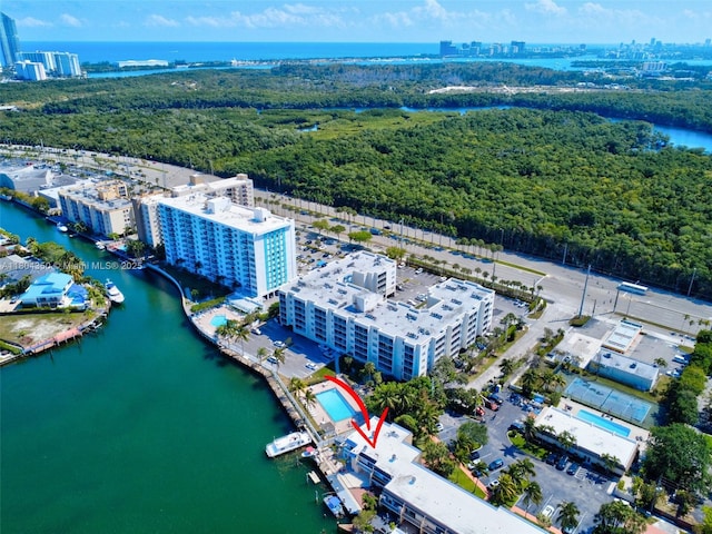 2807 NE 164th St Unit 2, North Miami Beach, FL 33160 - view of urban area featuring a large body of water and a heavily wooded area