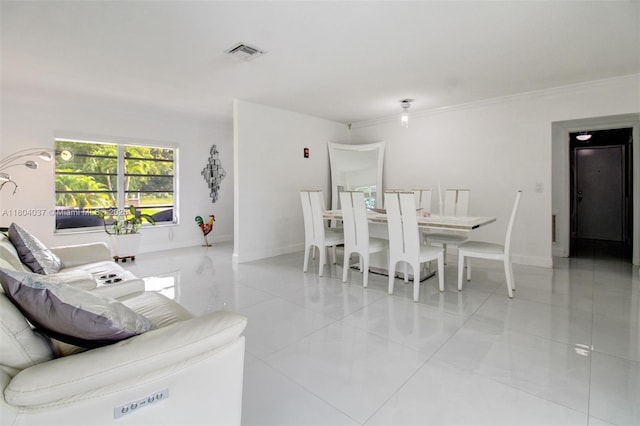 12411 SW 12th St, Davie, FL 33325 - living area with light tile patterned floors, ornamental molding, and baseboards