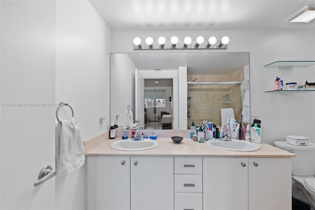 2475 Brickell Ave Unit 1805, Miami, FL 33129 - full bathroom with toilet, a stall shower, ensuite bathroom, and double vanity