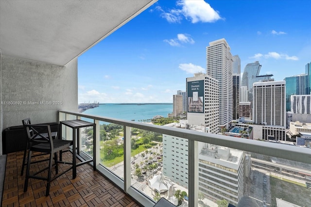 244 Biscayne Blvd Unit 2407, Miami, FL 33132 - balcony with a water view and a city view