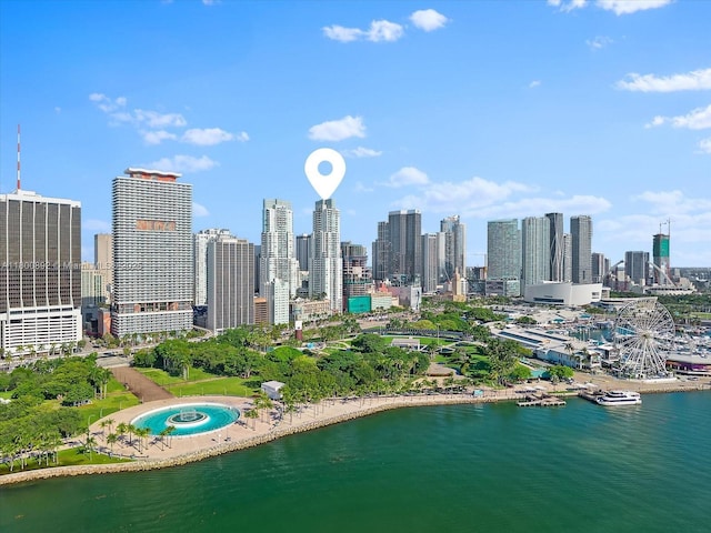 244 Biscayne Blvd Unit 2407, Miami, FL 33132 - aerial view of skyline and a nearby body of water