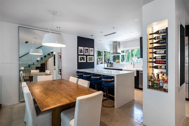 1024 Lenox Ave Unit 8, Miami Beach, FL 33139 - dining space featuring finished concrete floors and stairs