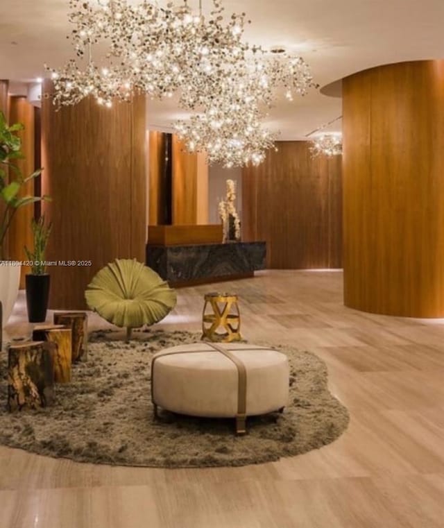 488 NE 18th Unit 2703, Miami, FL 33132 - community lobby featuring wood walls