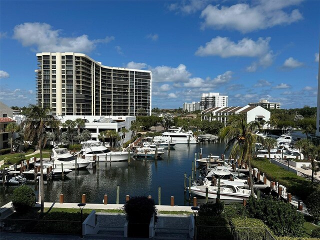 4750 S Ocean Blvd Unit 401, Highland Beach, FL 33487 - dock area featuring a water view