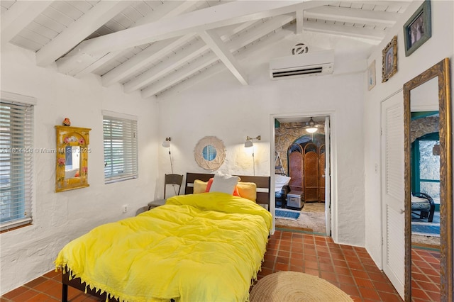 1301 Milan Ave Unit 2, Coral Gables, FL 33134 - tiled bedroom with a wall mounted AC