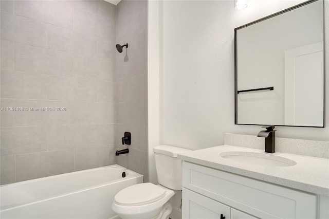 5998 SW 128th Street Rd, Ocala, FL 34473 - bathroom with vanity, toilet, and shower / tub combination