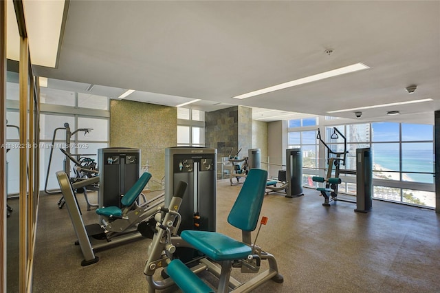 18201 Collins Ave Unit 808, Sunny Isles Beach, FL 33160 - workout area with plenty of natural light and expansive windows