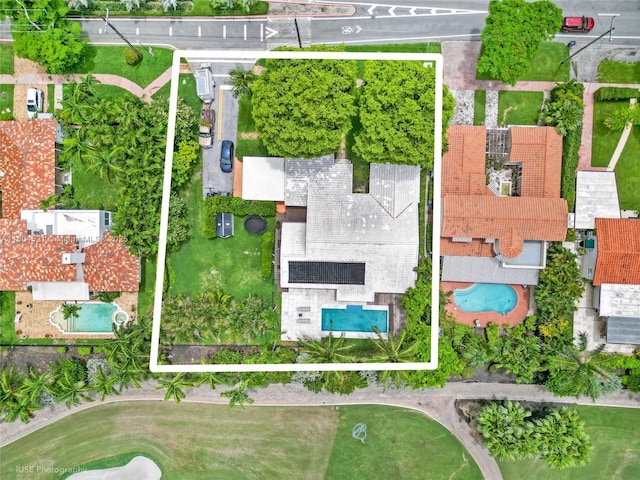 5860 La Gorce Dr, Miami Beach, FL 33140 - view of property location featuring property parcel outlined and a pool