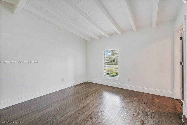 5860 La Gorce Dr, Miami Beach, FL 33140 - unfurnished room featuring dark wood-style flooring and baseboards