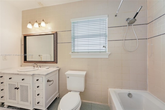 5860 La Gorce Dr, Miami Beach, FL 33140 - bathroom with vanity, toilet, and shower / bath combination