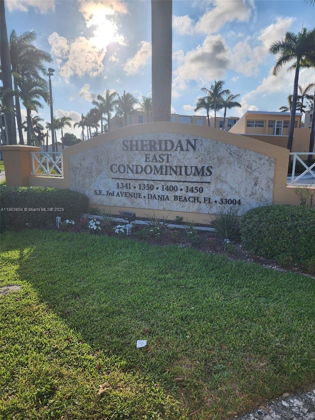 1450 SE 3rd Ave Unit 208, Dania Beach, FL 33004 - community sign featuring a lawn