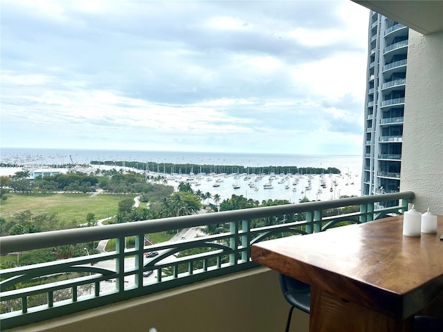 3400 SW 27th Ave Unit 1102, Miami, FL 33133 - balcony featuring a water view