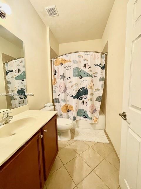 380 NE 37th Ter, Homestead, FL 33033 - full bathroom with vanity, tile patterned floors, toilet, and shower / tub combo