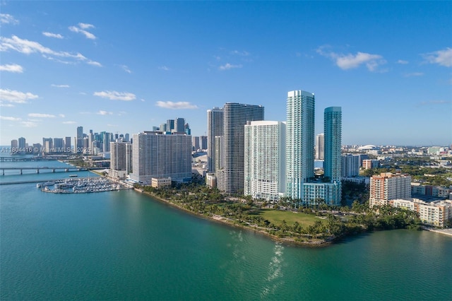 1900 N Bayshore Dr Unit 2512, Miami, FL 33132 - drone / aerial view of a view of skyline and a large body of water