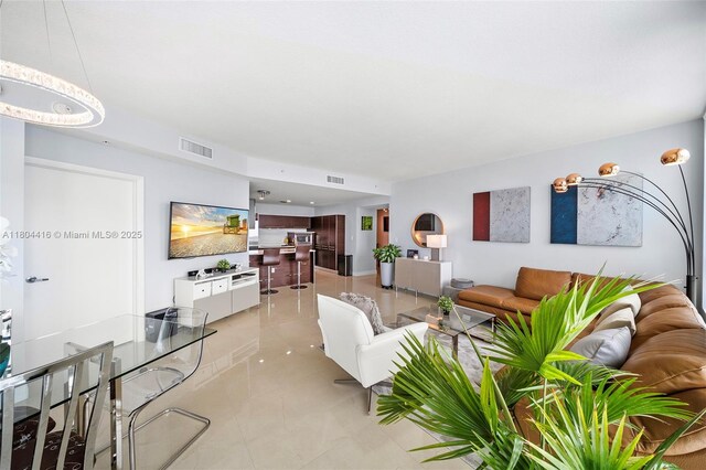 1900 N Bayshore Dr Unit 2512, Miami, FL 33132 - living area featuring light tile patterned flooring