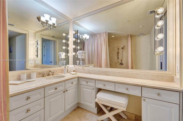 6051 N Ocean Dr Unit Ph5, Hollywood, FL 33019 - full bathroom featuring vanity and a shower
