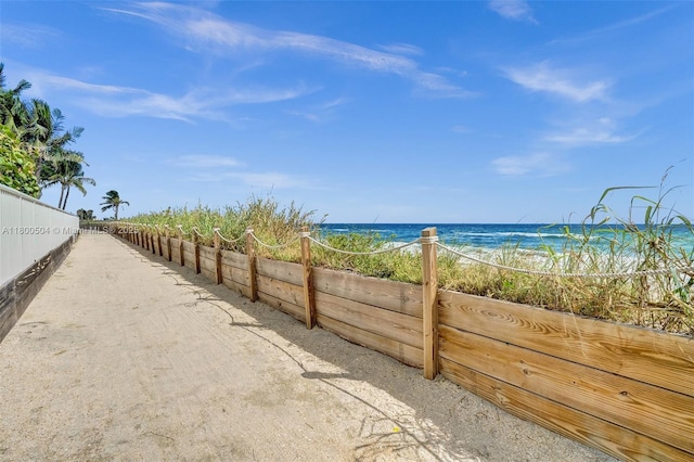 6051 N Ocean Dr Unit Ph5, Hollywood, FL 33019 - view of yard with view of water and beach and fence