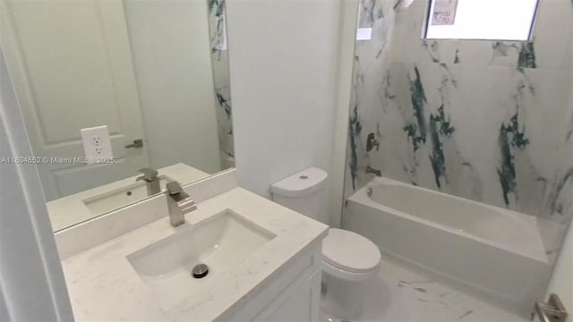 3004 SW 4th St, Lehigh Acres, FL 33976 - bathroom with toilet,  shower combination, and vanity