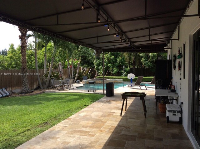 21046 SW 133rd Ct, Miami, FL 33177 - view of patio with a pool with connected hot tub