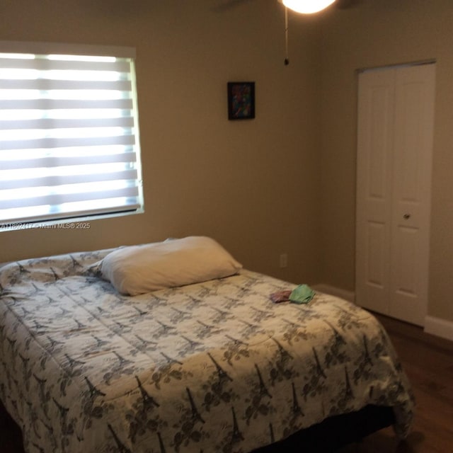 21046 SW 133rd Ct, Miami, FL 33177 - bedroom with dark wood-style floors and a closet