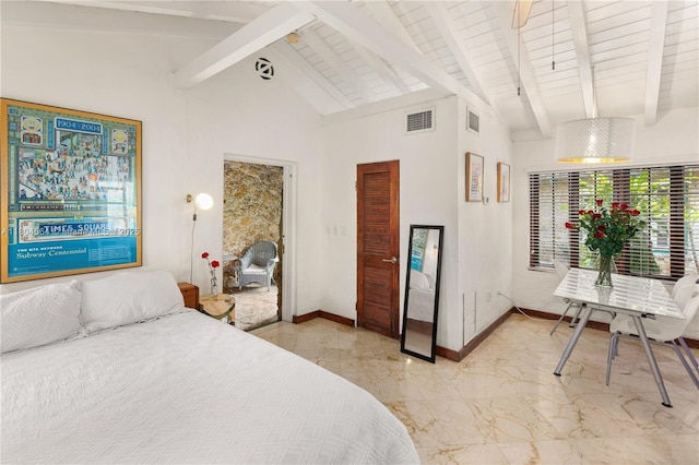 1301 Milan Ave Unit 4, Coral Gables, FL 33134 - bedroom with light marble finish flooring and baseboards