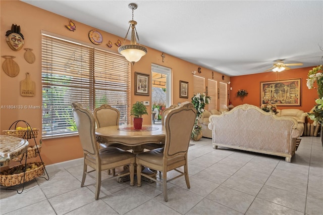 15120 SW 156th Ave, Miami, FL 33196 - dining room with healthy amount of natural light, a ceiling fan, and light tile patterned floors