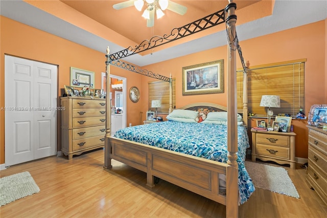 15120 SW 156th Ave, Miami, FL 33196 - bedroom featuring wood finished floors, connected bathroom, and a ceiling fan