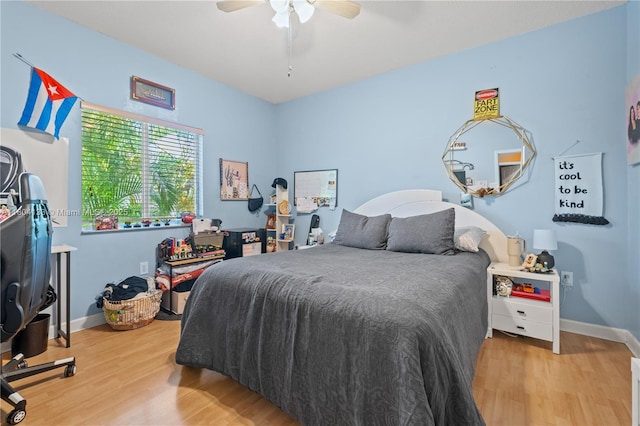 15120 SW 156th Ave, Miami, FL 33196 - bedroom with light wood finished floors, baseboards, and a ceiling fan
