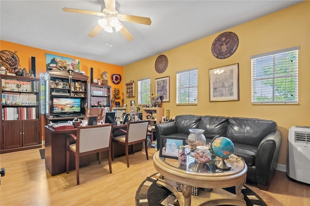 15120 SW 156th Ave, Miami, FL 33196 - living room featuring light wood-type flooring and ceiling fan