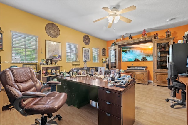 15120 SW 156th Ave, Miami, FL 33196 - home office featuring light wood-style floors and a ceiling fan