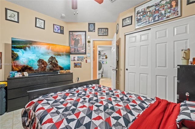 15120 SW 156th Ave, Miami, FL 33196 - tiled bedroom with a closet and ceiling fan