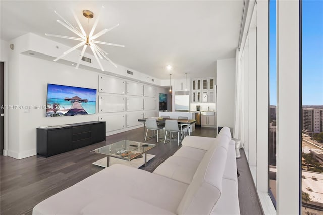 2020 N Bayshore Dr Unit 2001, Miami, FL 33137 - living area featuring dark wood-style flooring