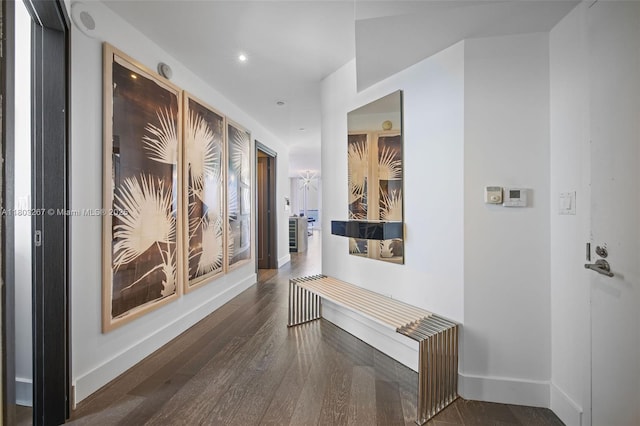 2020 N Bayshore Dr Unit 2001, Miami, FL 33137 - hallway featuring wood finished floors and recessed lighting