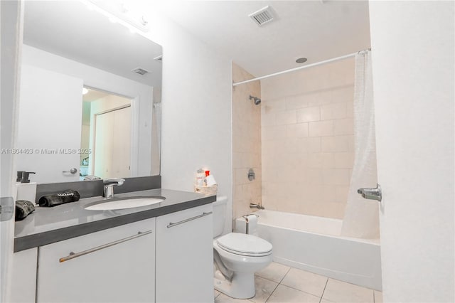 90 SW 3rd St Unit 1401, Miami, FL 33130 - bathroom with tile patterned flooring, shower / bath combo, toilet, and vanity