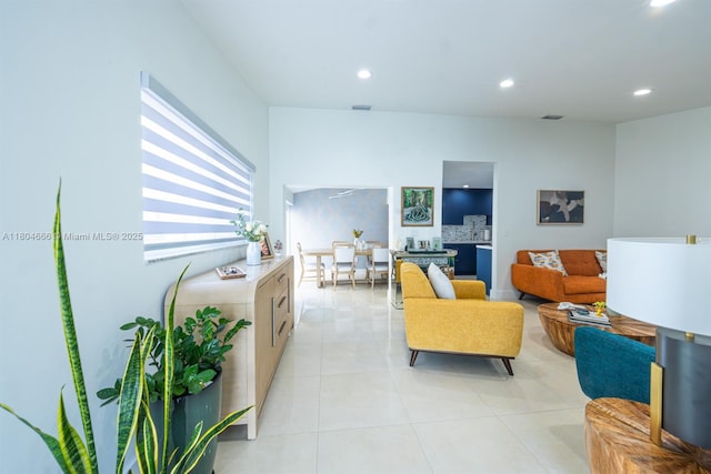 6950 NW 168th St, Hialeah, FL 33015 - living area featuring recessed lighting and light tile patterned floors