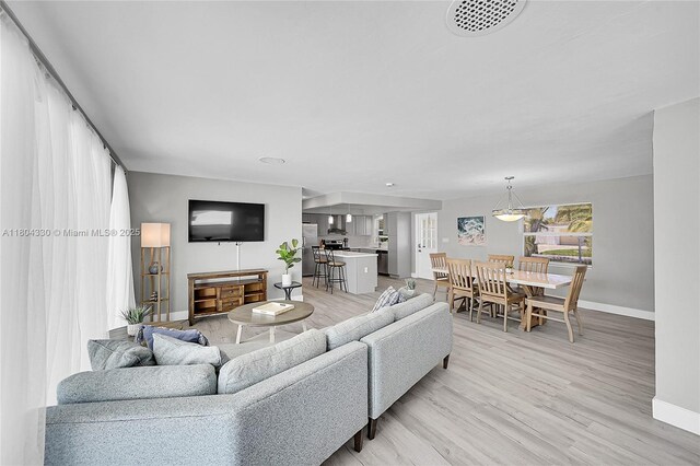 1950 NE 55th Ct, Fort Lauderdale, FL 33308 - living room with baseboards and light wood finished floors
