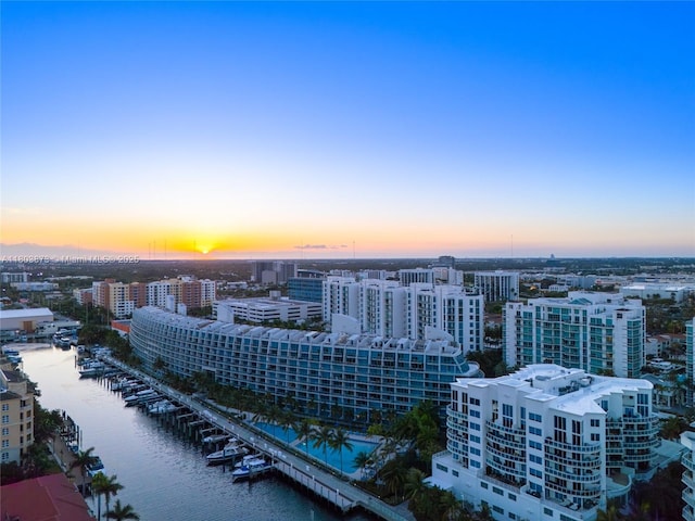 2950 NE 188th St Unit 540, Aventura, FL 33180 - aerial view at dusk of a water view and a view of city