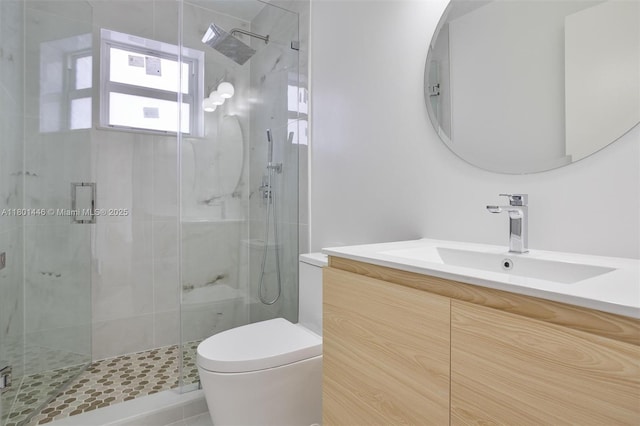 8501 NW 191st St, Hialeah, FL 33015 - bathroom with toilet, a stall shower, and vanity