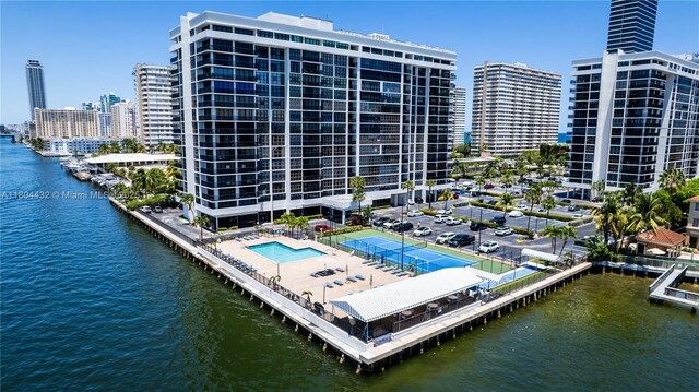 2017 S Ocean Dr Unit 1404, Hallandale Beach, FL 33009 - view of urban area with a large body of water and a pool