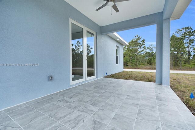 935 Elgin St, Lehigh Acres, FL 33974 - view of patio with ceiling fan and french doors