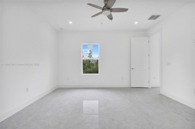 935 Elgin St, Lehigh Acres, FL 33974 - unfurnished room with recessed lighting, ceiling fan, and baseboards