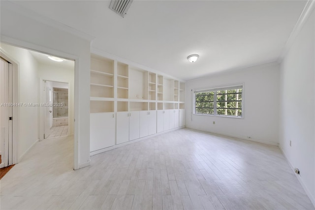 6400 Caballero Blvd, Coral Gables, FL 33146 - empty room with light wood-type flooring, baseboards, and ornamental molding