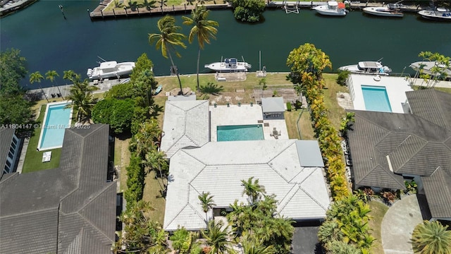 6400 Caballero Blvd, Coral Gables, FL 33146 - bird's eye view of a pool and a nearby body of water