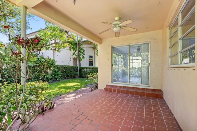 1242 Sevilla Ave, Coral Gables, FL 33134 - view of patio / terrace with ceiling fan