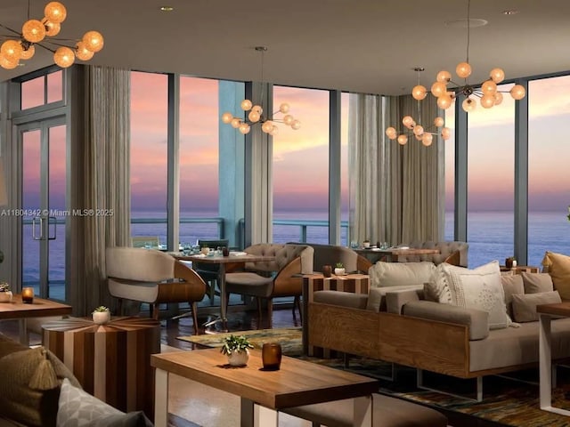17315 Collins Ave Unit 1008, Sunny Isles Beach, FL 33160 - building lobby featuring a water view and floor to ceiling windows